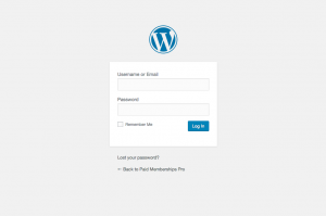 Your Login Page with the default WordPress appearance.