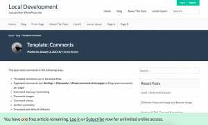 Limit Post Views - Notification Bar Option 1