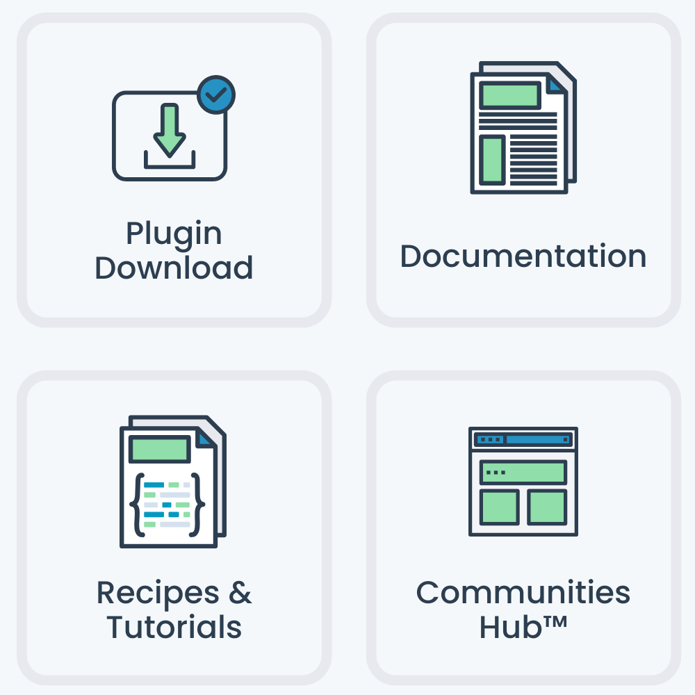 When you build your community on WordPress with PMPro you get: the Plugin Download, Documentation, Recipes and Tutorials, Communities Hub Access