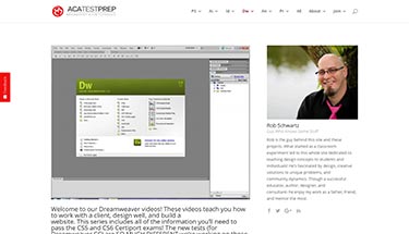 Screenshot of an eLearning website