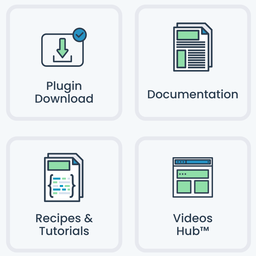 When you sell video memberships on WordPress with PMPro you get: the Plugin Download, Documentation, Recipes and Tutorials, Video Hub™ Access