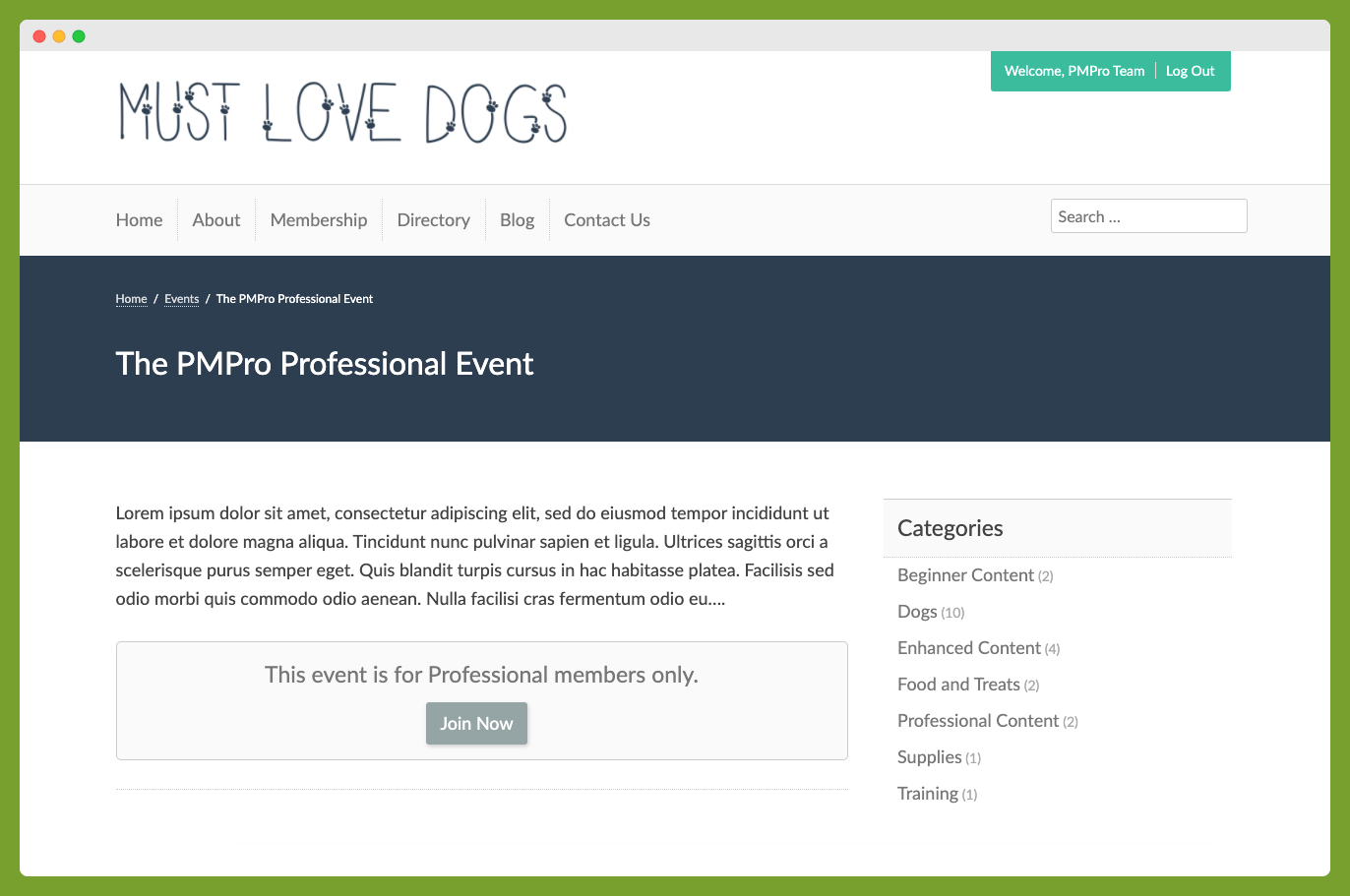 View a Members-only Restricted Event