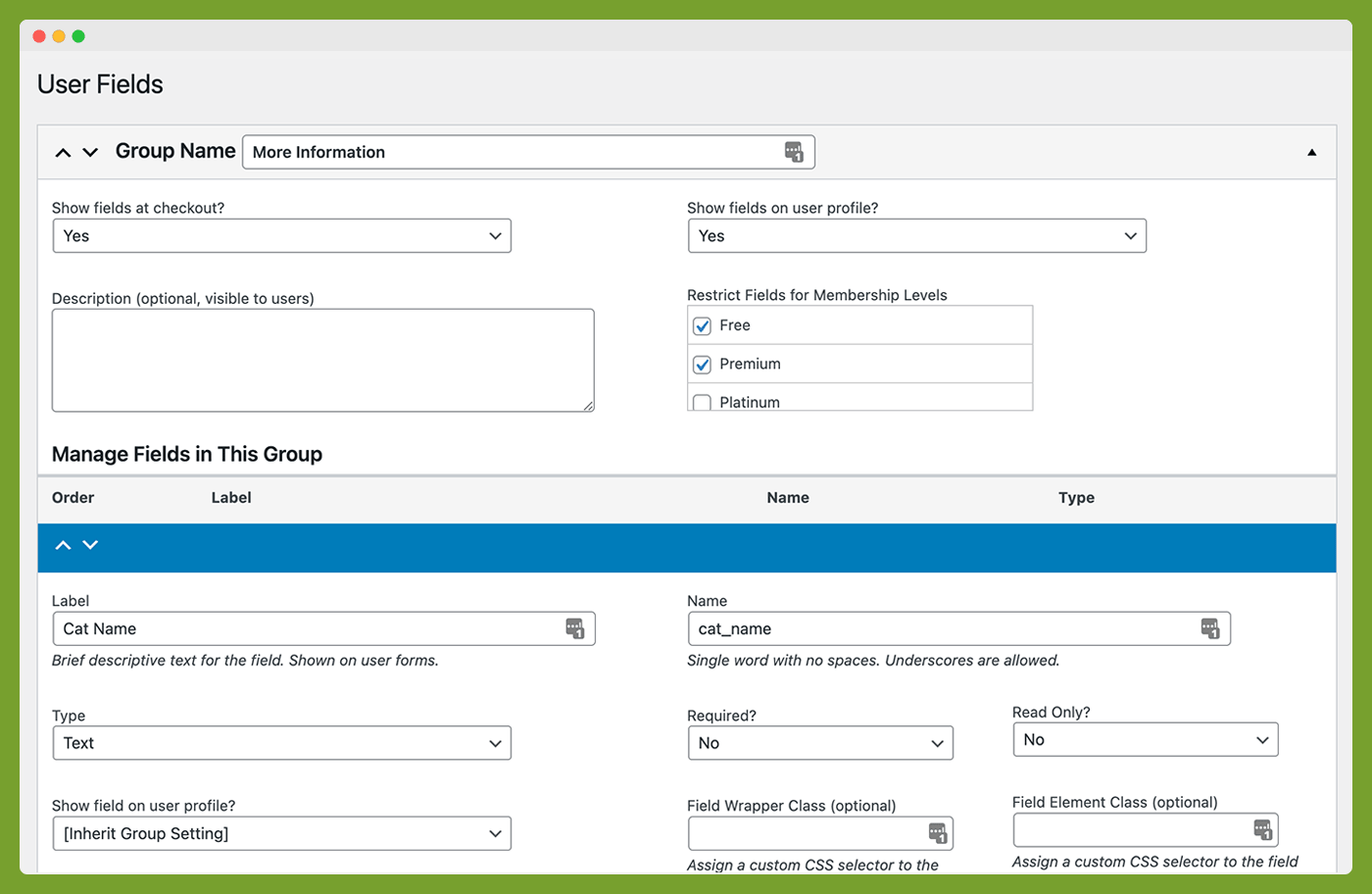 Add and Edit Custom User Fields and Field Groups