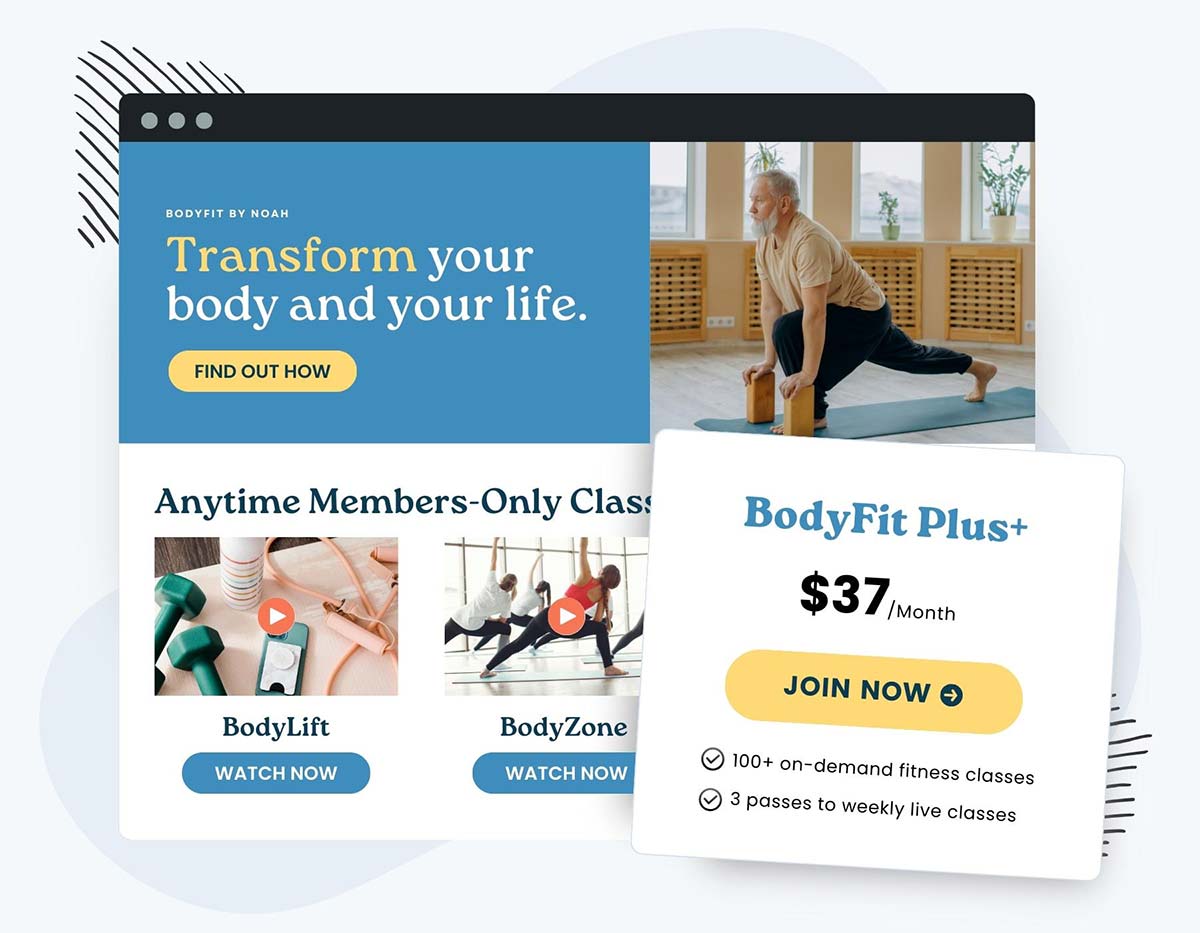 Screenshot of an example video membership site using Paid Memberships Pro.