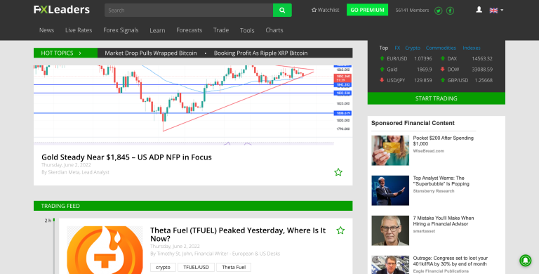 FXLeaders Website Homepage