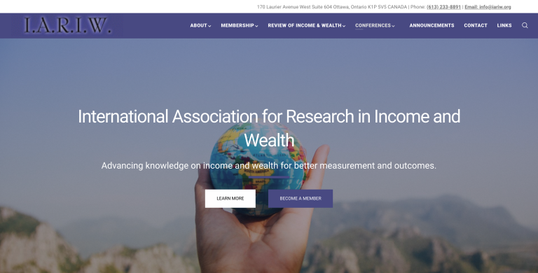 International Association for Research in Income and Wealth Website Homepage