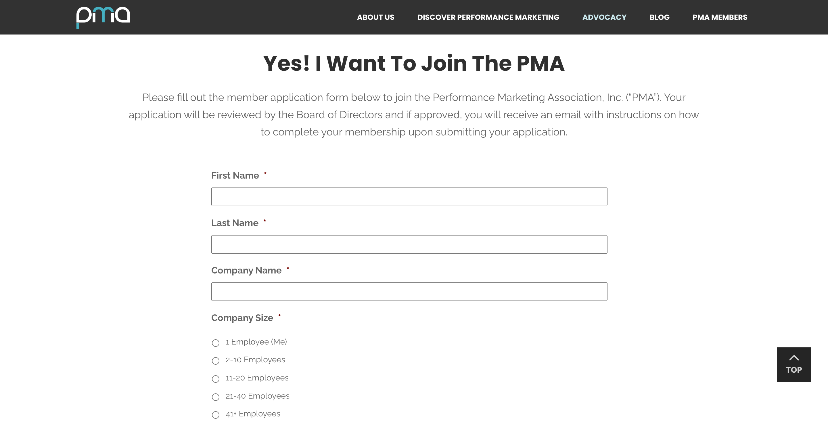 PMA Membership Checkout