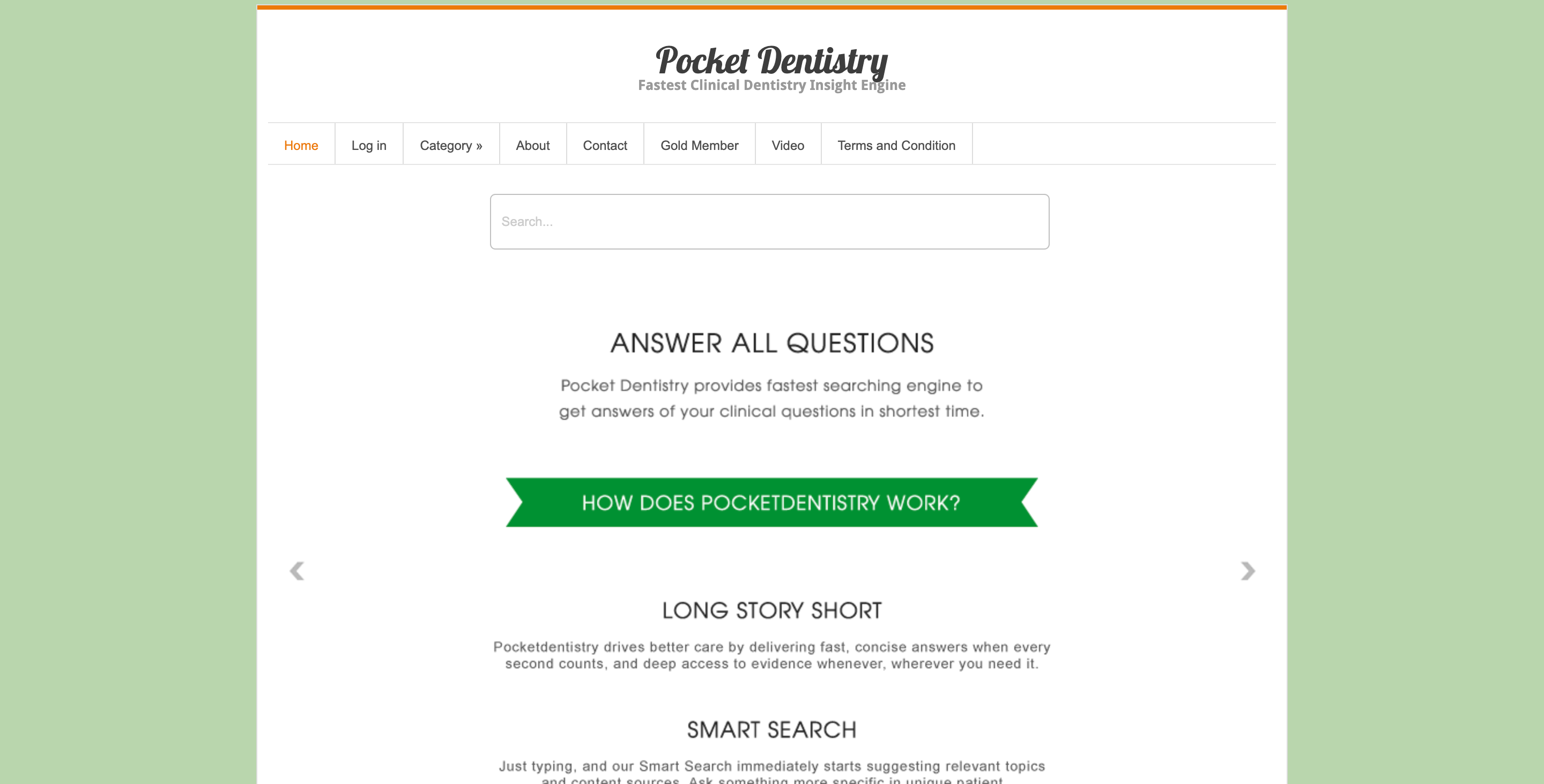 Pocket Dentistry Website Homepage