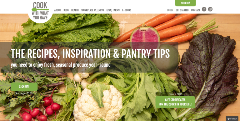 Cook With What You Have Website Homepage