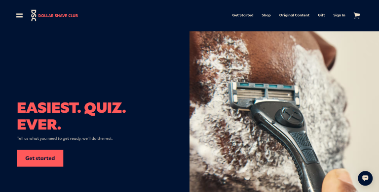 Dollar Shave Club Website Homepage