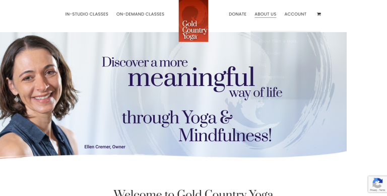Gold Country Yoga Website Homepage