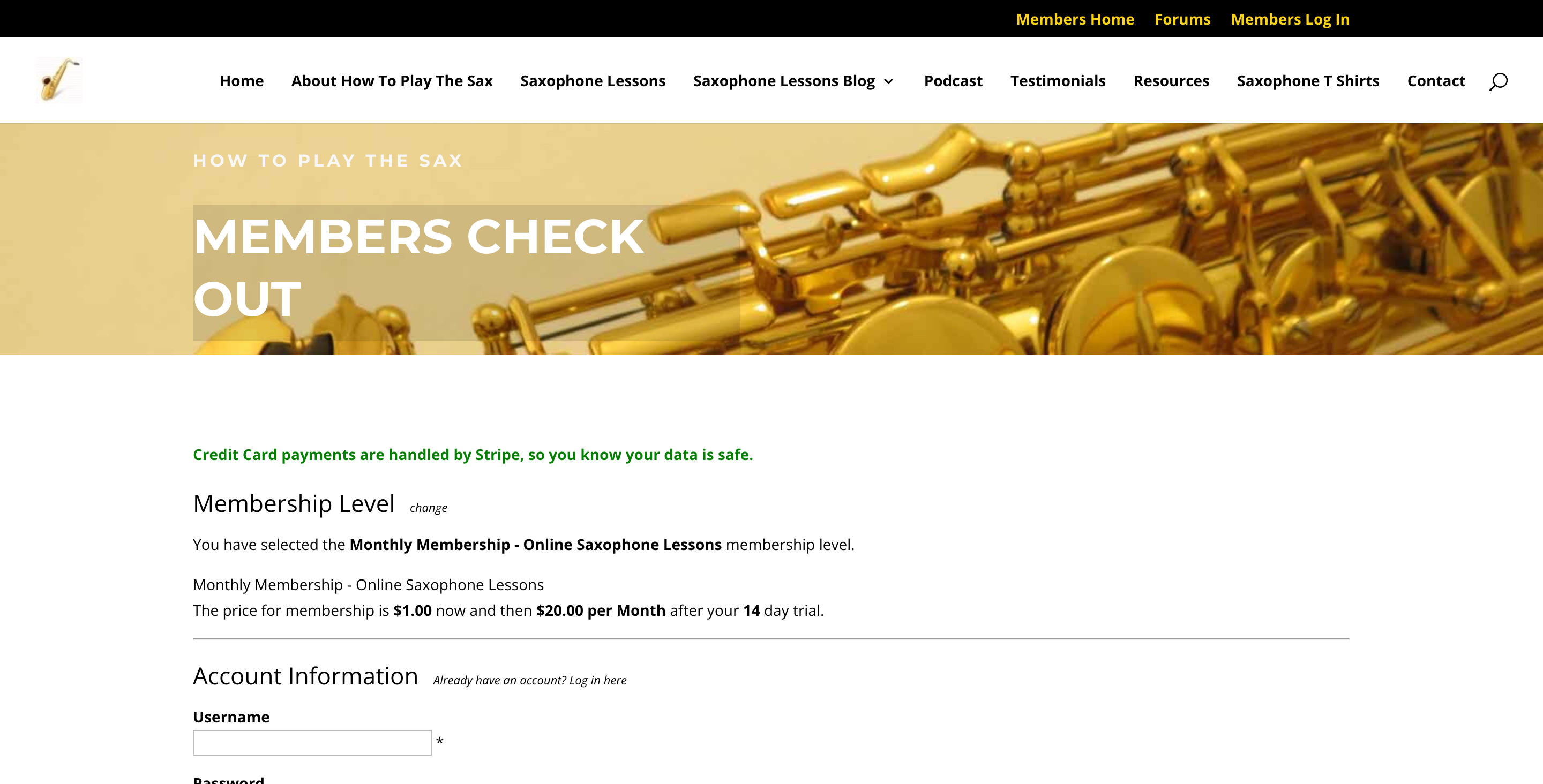 How to Play the Sax Membership Checkout