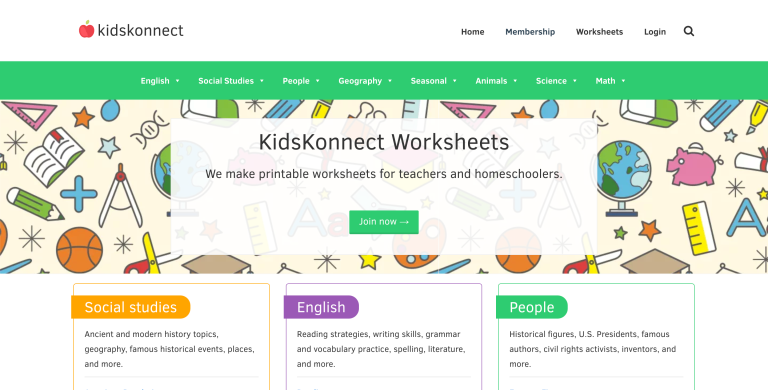 Kids Konnect Website Homepage