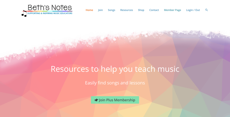 Beth's Notes Website Homepage