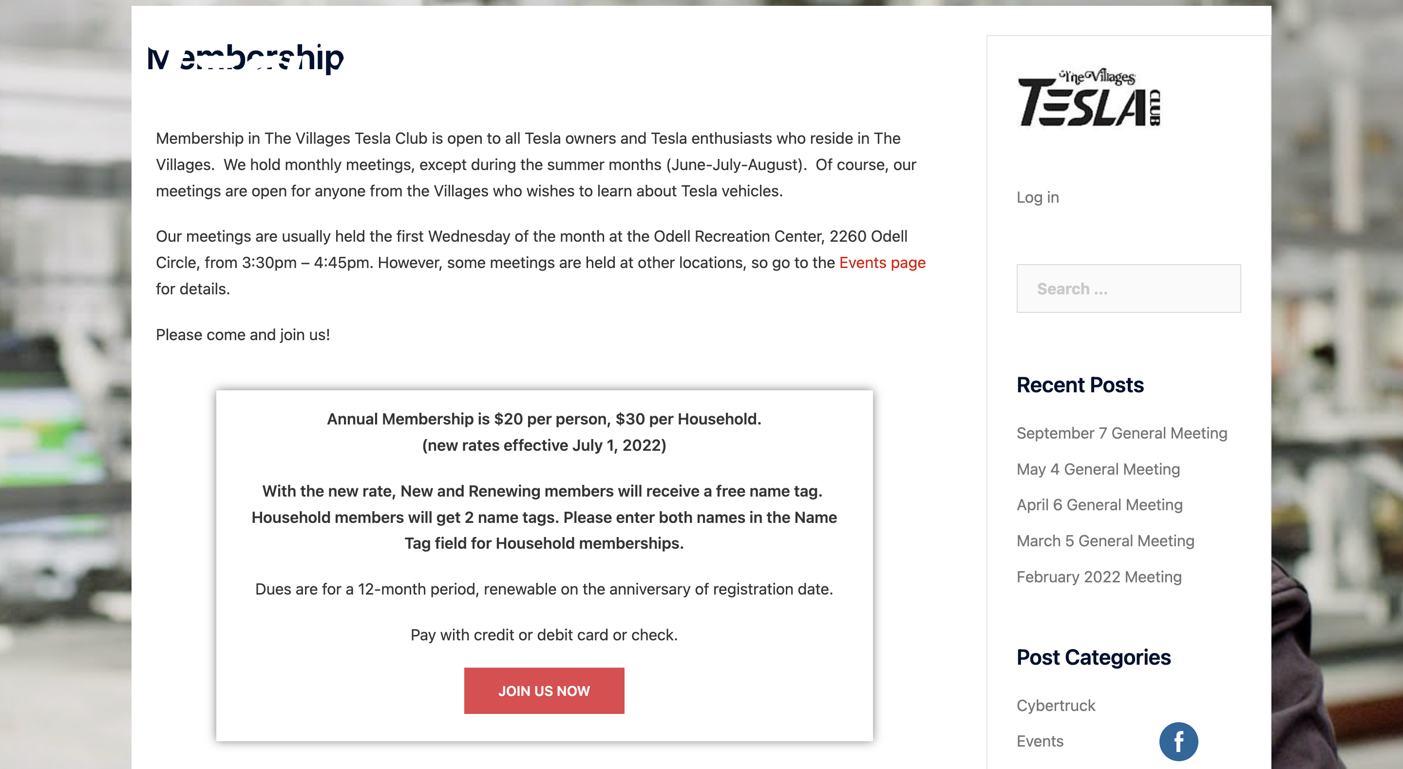 The Villages Tesla Membership Levels and Pricing