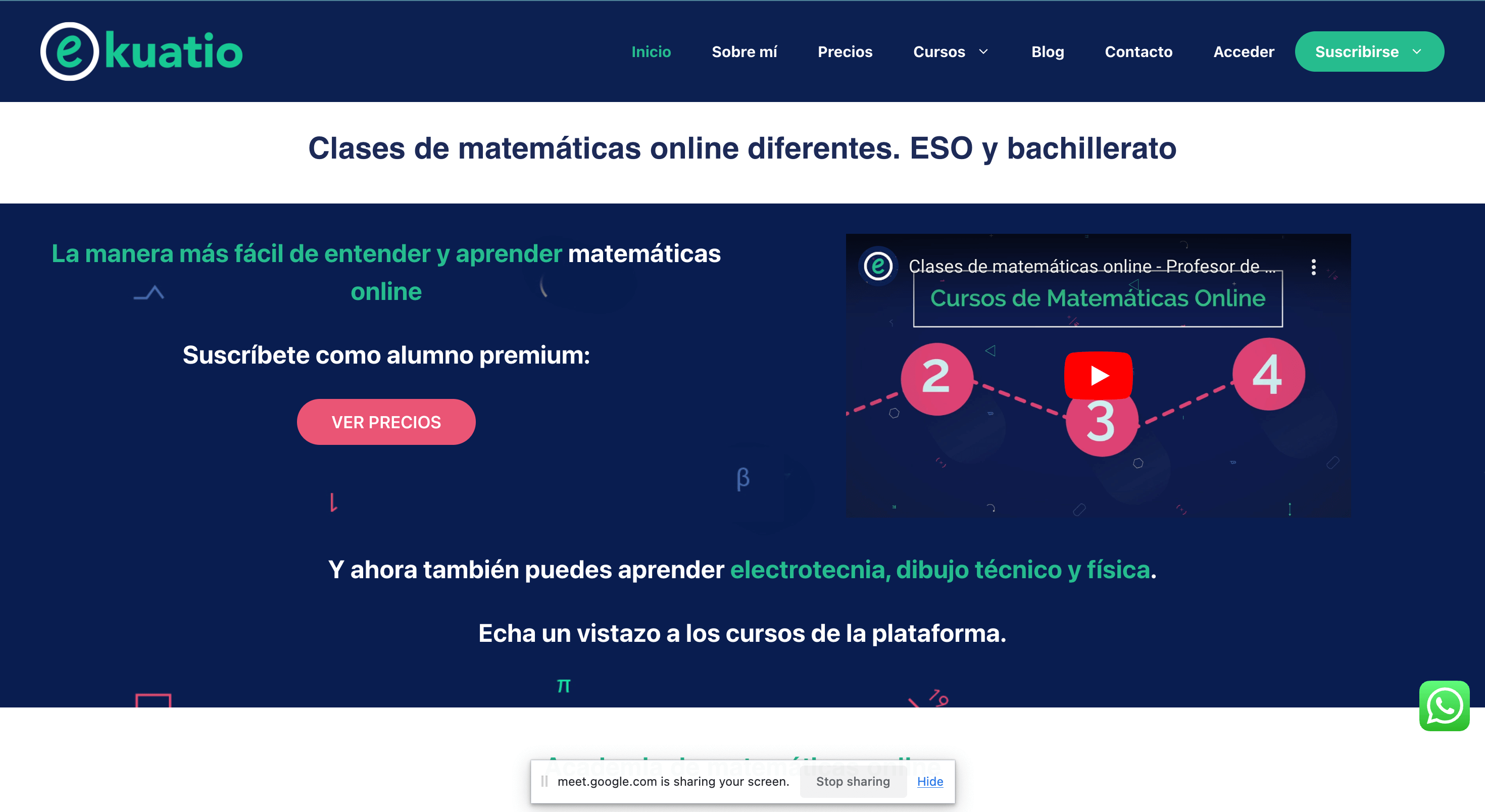 Ekuatio Website Homepage