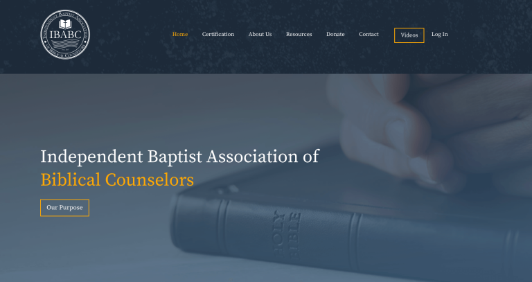 Independent Baptist Association of Biblical Counselors Website Homepage