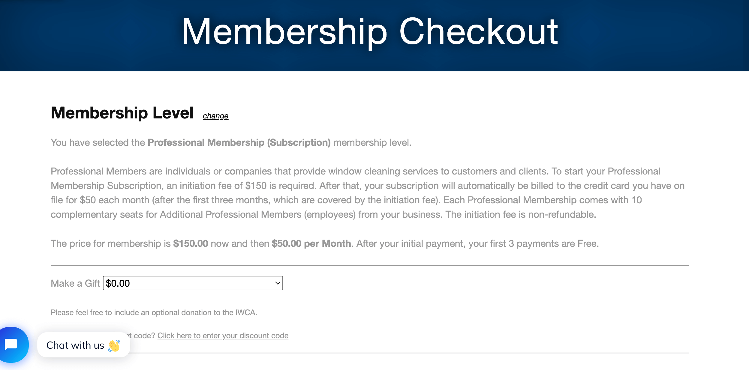 IWCA Membership Checkout