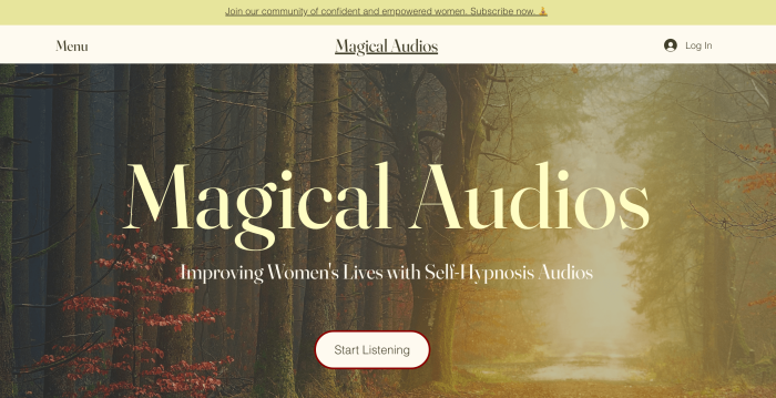 Magical Audios Website Homepage