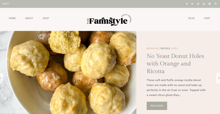 The Farmstyle Website Homepage