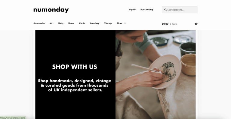 Screenshot of Numonday website homepage