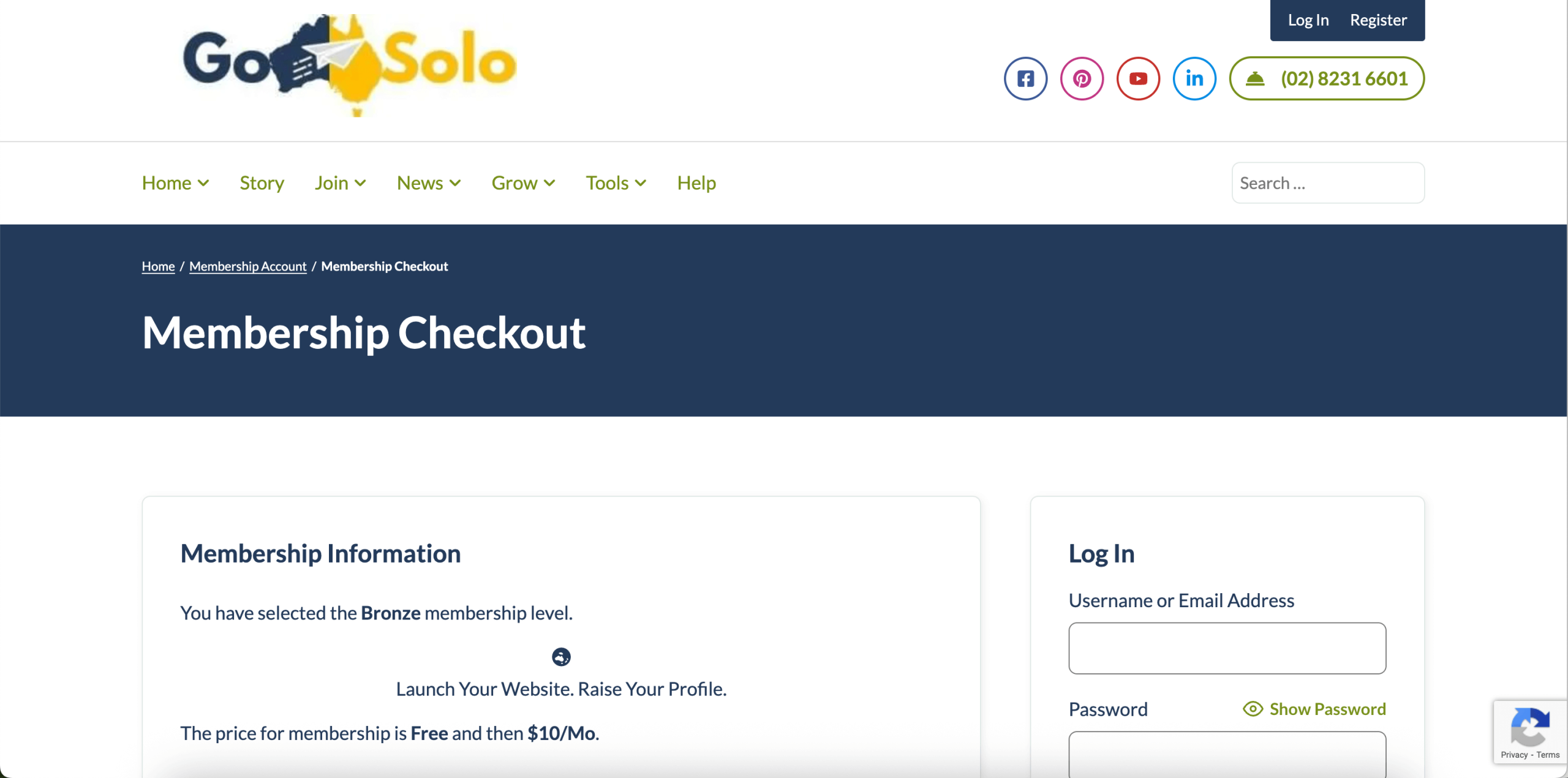 Go Solo Startups Membership Checkout