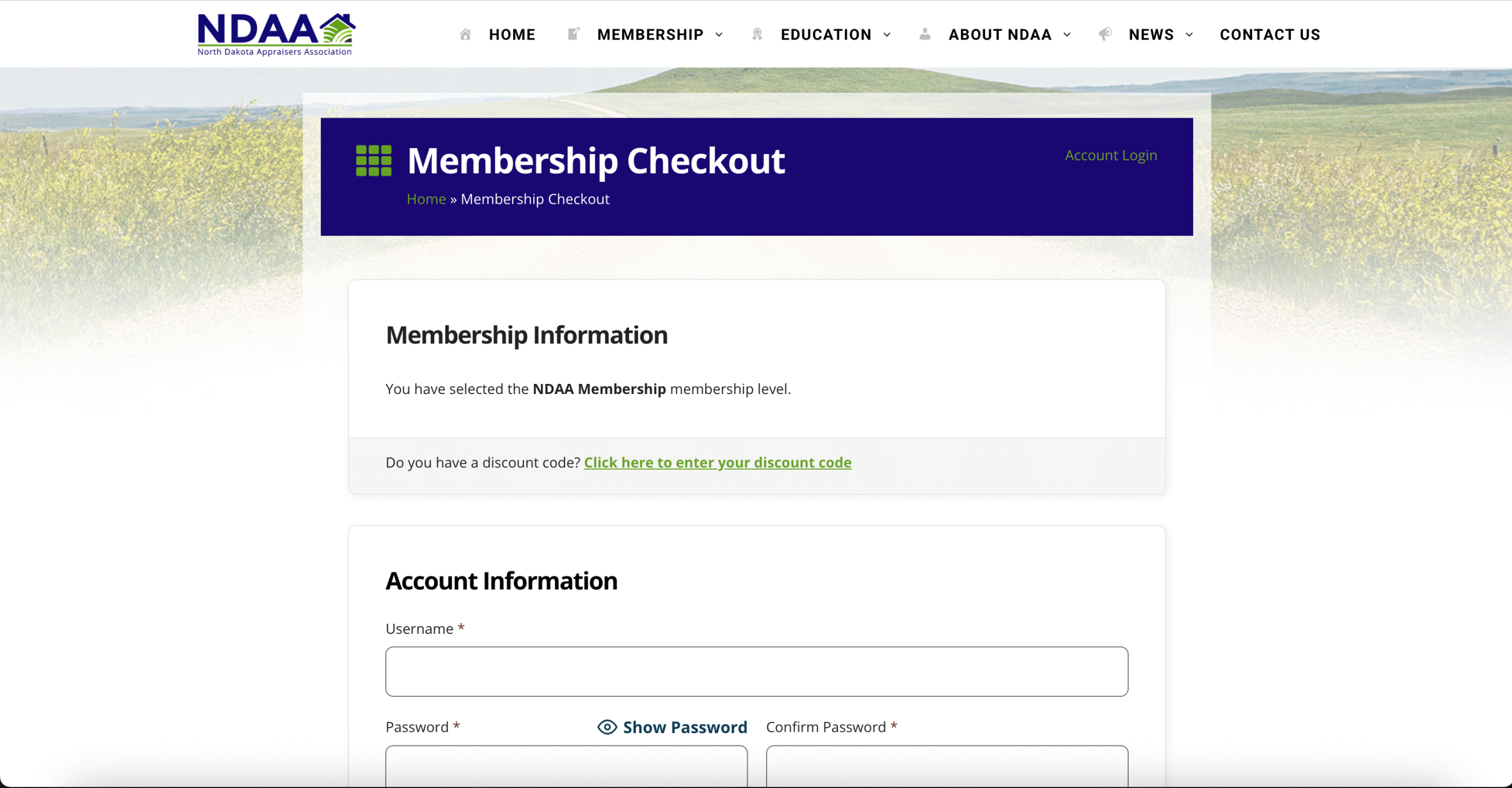 North Dakota Appraisers Association Membership Checkout