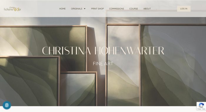 Screenshot of Christina Hohenwarter website homepage