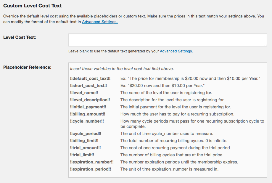 Screenshot of Custom Level Cost Text
