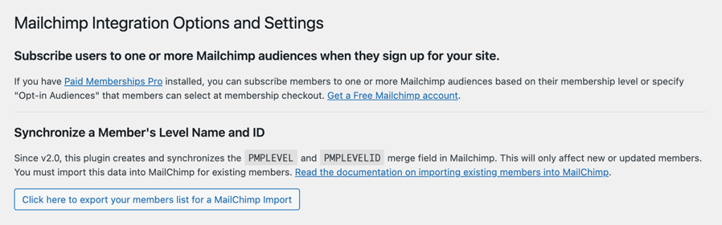 Mailchimp Integration Add On Plugin
