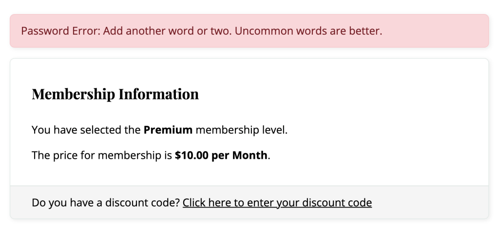 Strong Password Error Require Strong Passwords Add On Plugin