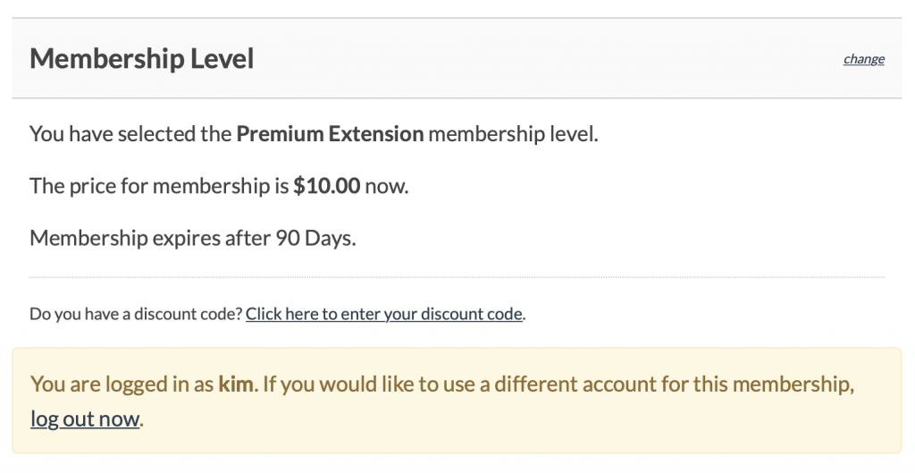 Purchasing a 30 day membership extension