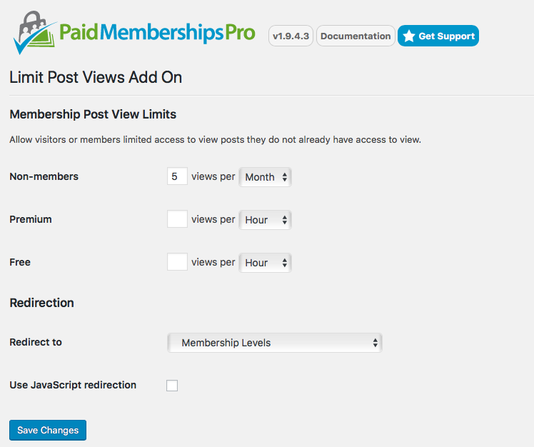 box-shadow Limit Post Views Add On for Paid Memberships Pro