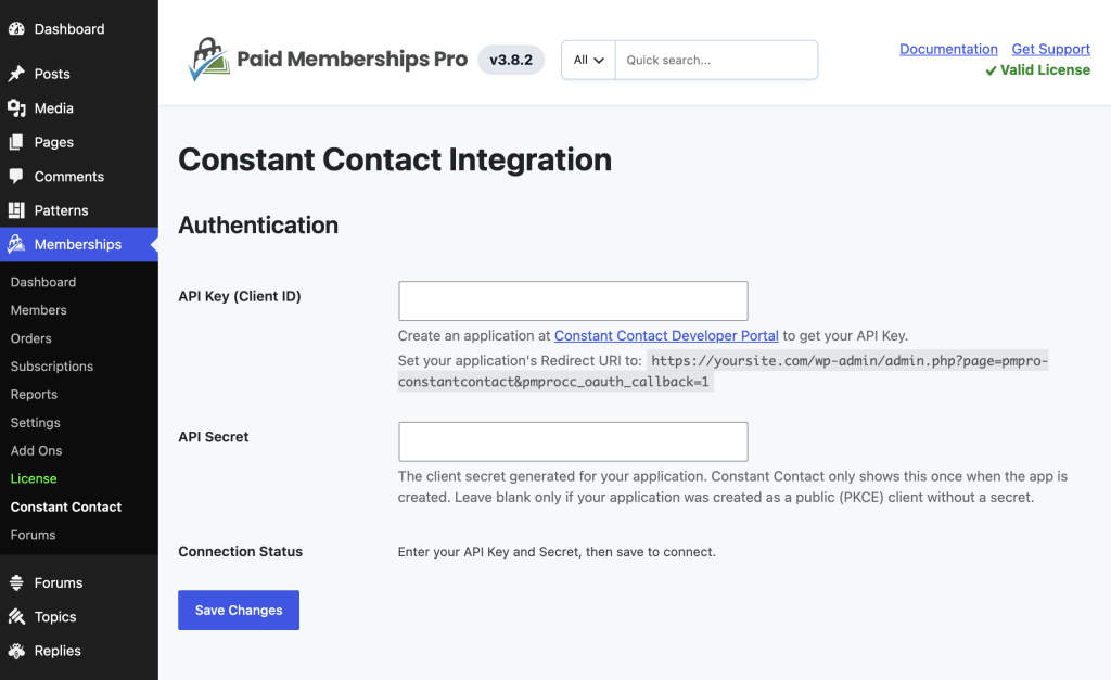 Constant Contact API Key (Client ID) and API Secrets
