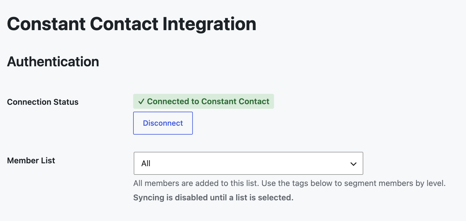 Status and Members list pulldown