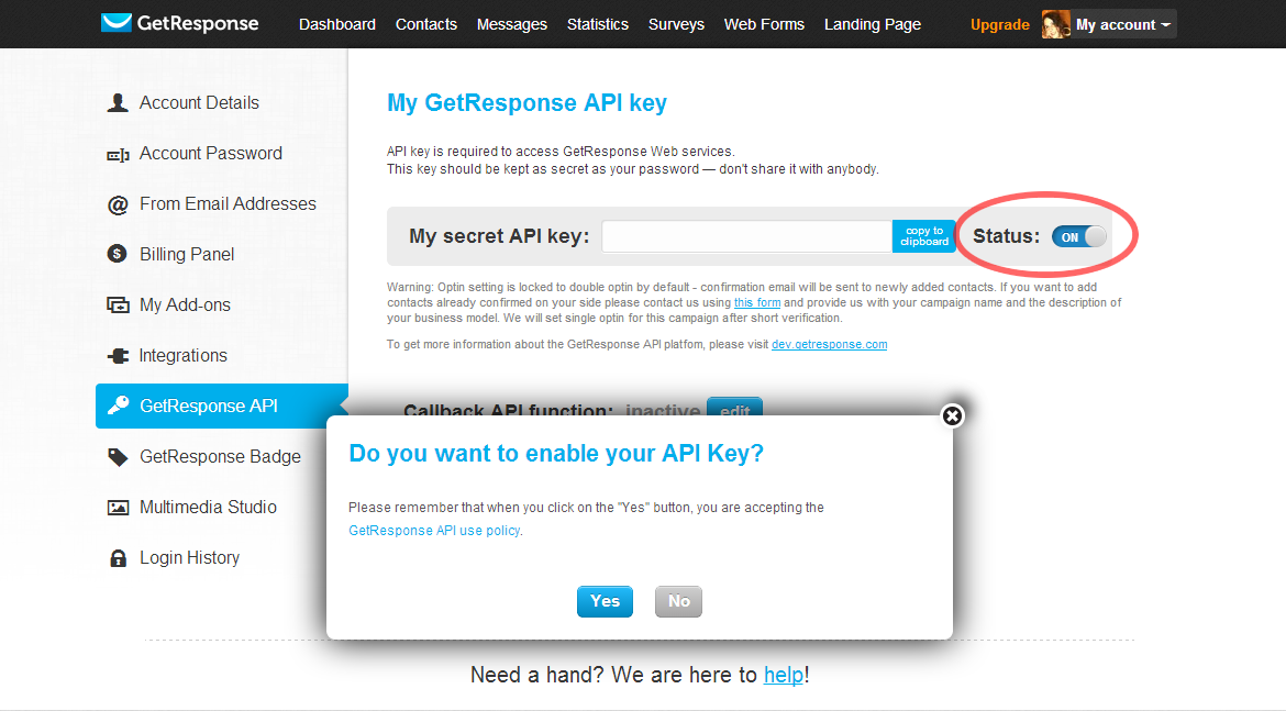 Enable API Key