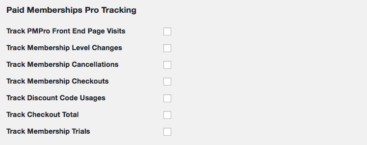 Membership-Specific Tracking Settings