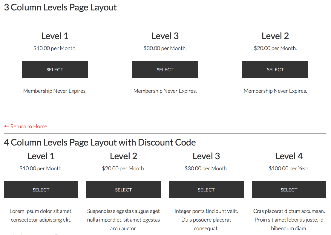 Advanced Levels Shortcode - Genesis