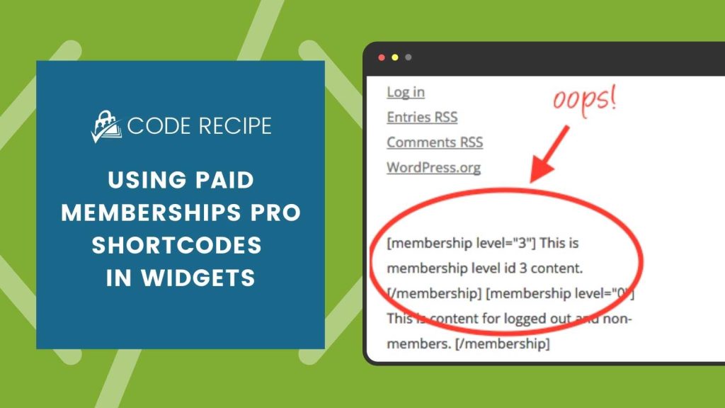 Using Paid Memberships Pro Shortcodes in Widget Banner Image