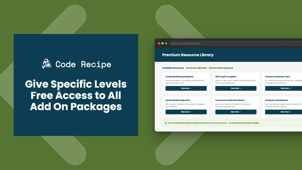 Featured image for Give Specific Membership Levels Free Access to All Add On Packages