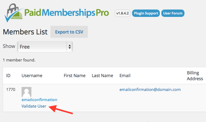 PMPro Email Confirmation