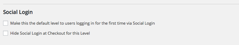 Social Login: Edit Membership Level Settings