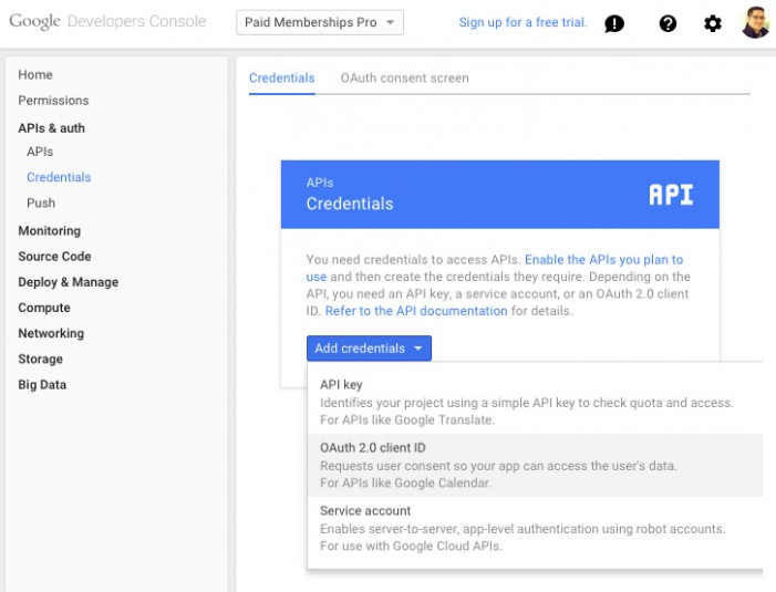 Social Login setup for an app in Google Developers