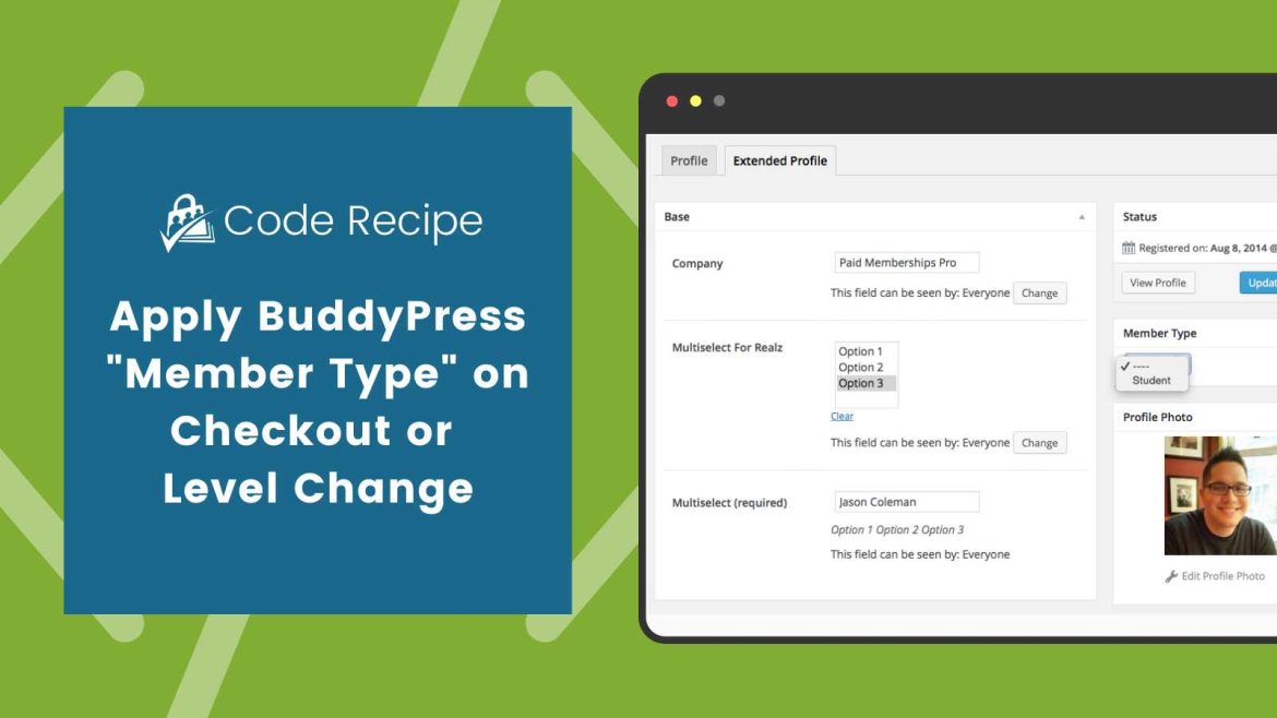 Apply BuddyPress "Member Type" on Membership Checkout