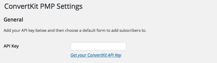 Image for PMPro ConvertKit Settings API key