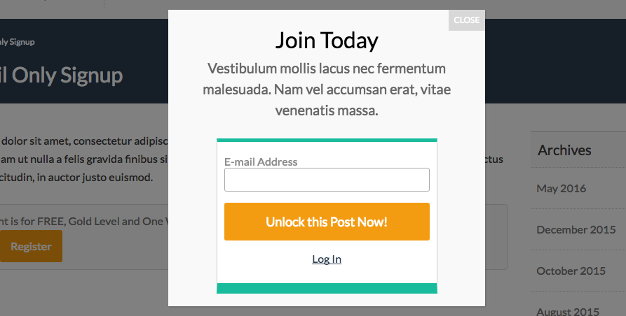 Streamline Membership Checkout with the Signup Shortcode Add On (email-only signup, redirect to referrer, and popup integration)