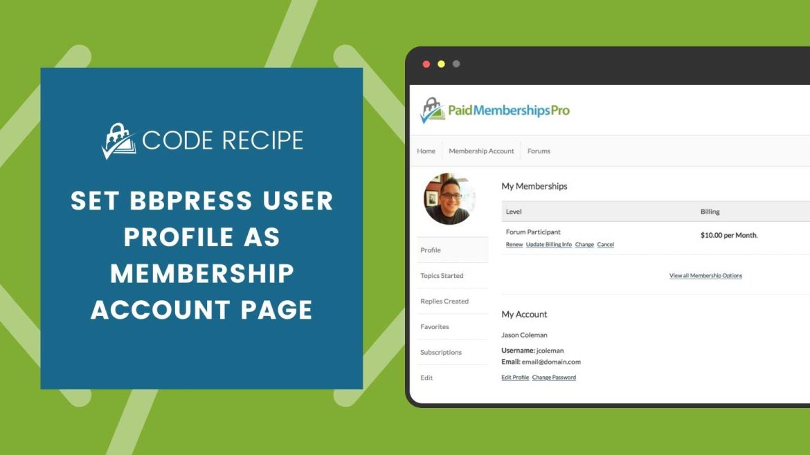 Set the bbPress User Profile as Membership Account Page