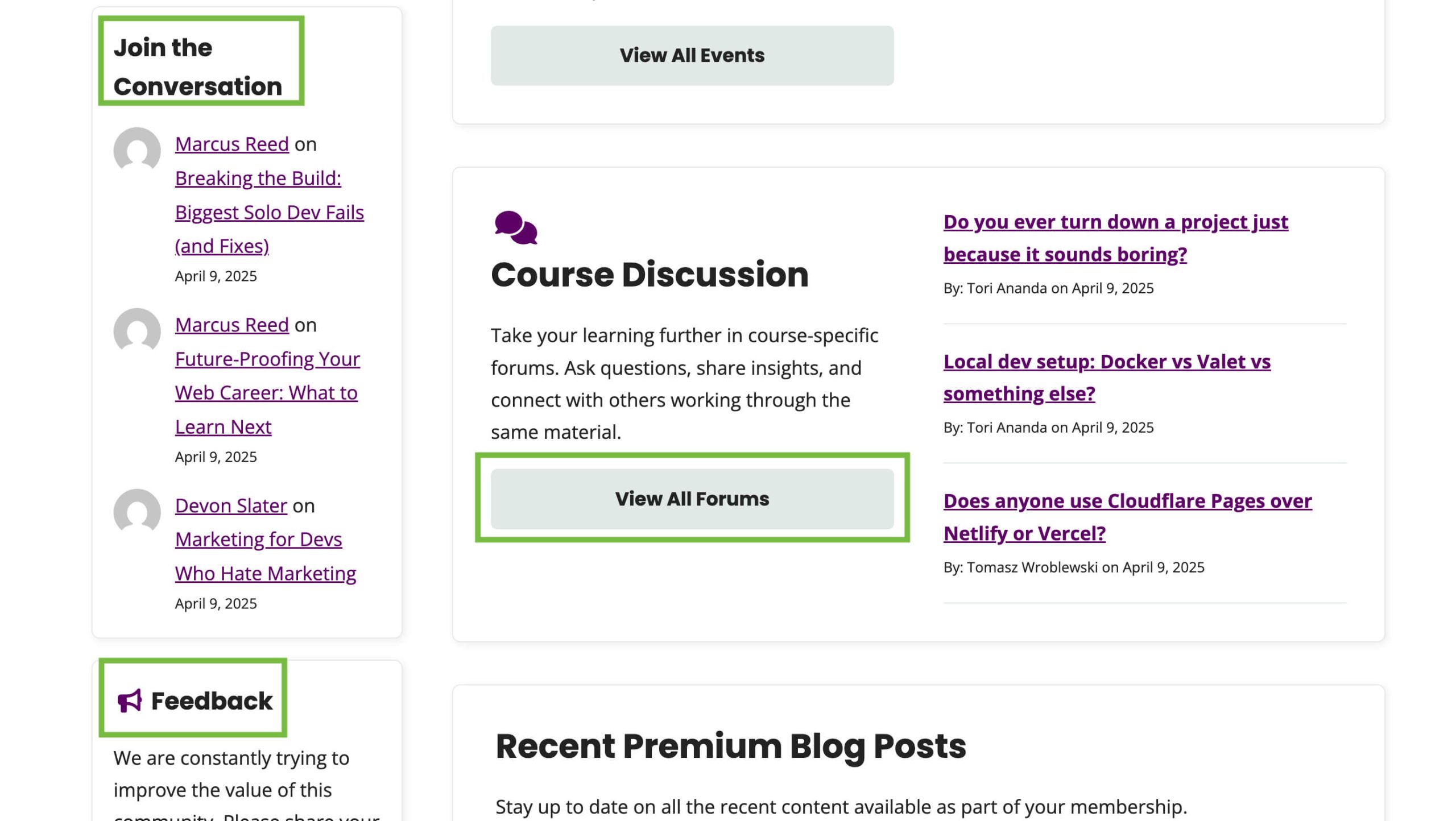 Sidebar with 'Join the Conversation' and 'Feedback' buttons