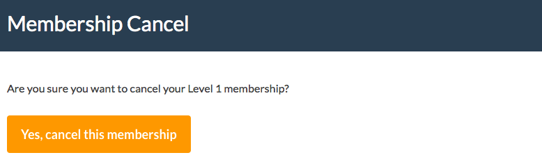 Screenshot of cancelling memberships