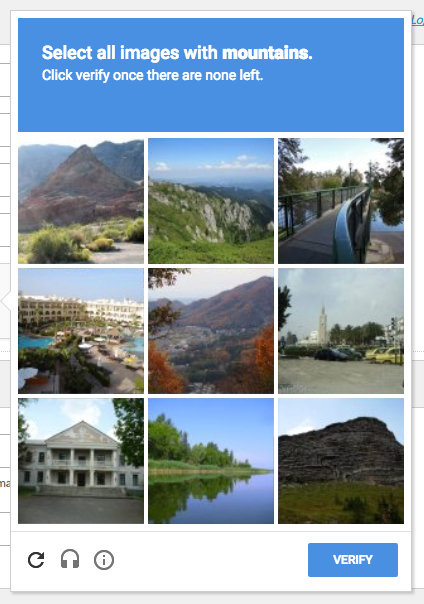 reCaptcha Security Puzzle Example